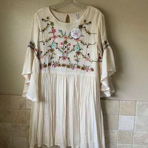 Floral embroidered dress. Brand new with tags